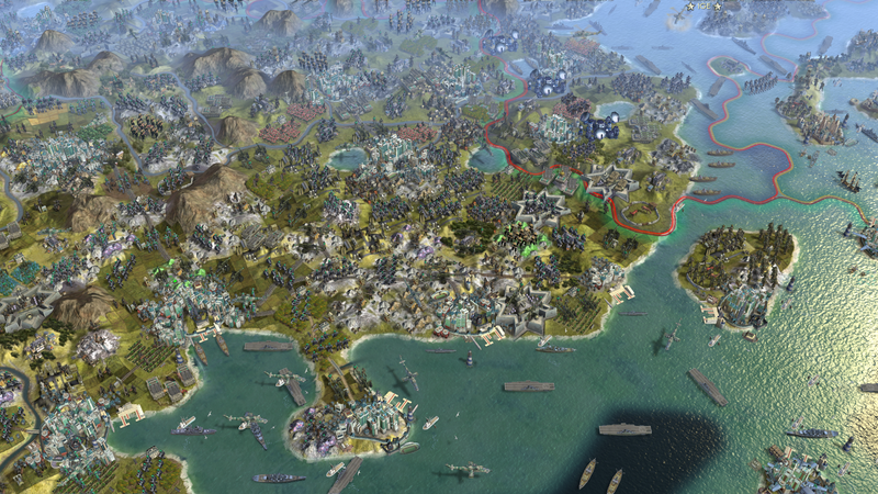 Illustration for article titled What A 61-Player Civilization V Map Looks Like Without The UI